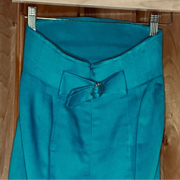 Vintage Novespazio - Noboru Yamafuji - High-Low Waist Turquoise Skirt EUC est XS - Picture 4 of 7